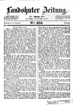 Landshuter Zeitung Mittwoch 26. November 1862