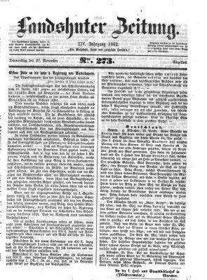 Landshuter Zeitung Donnerstag 27. November 1862