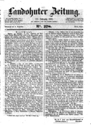 Landshuter Zeitung Mittwoch 3. Dezember 1862