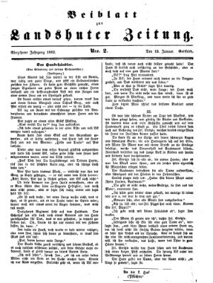 Landshuter Zeitung. Beiblatt zur Landshuter Zeitung (Landshuter Zeitung) Montag 13. Januar 1862