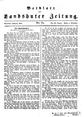 Landshuter Zeitung. Beiblatt zur Landshuter Zeitung (Landshuter Zeitung) Montag 20. Januar 1862