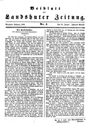 Landshuter Zeitung. Beiblatt zur Landshuter Zeitung (Landshuter Zeitung) Montag 27. Januar 1862