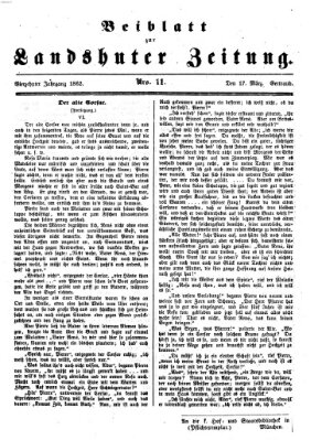 Landshuter Zeitung. Beiblatt zur Landshuter Zeitung (Landshuter Zeitung) Montag 17. März 1862