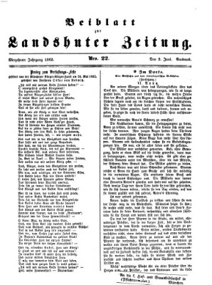 Landshuter Zeitung. Beiblatt zur Landshuter Zeitung (Landshuter Zeitung) Montag 2. Juni 1862