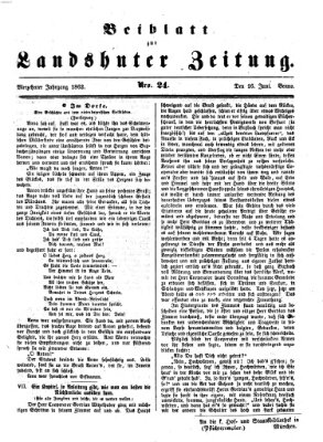 Landshuter Zeitung. Beiblatt zur Landshuter Zeitung (Landshuter Zeitung) Montag 16. Juni 1862