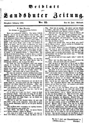 Landshuter Zeitung. Beiblatt zur Landshuter Zeitung (Landshuter Zeitung) Montag 23. Juni 1862