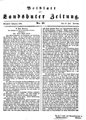 Landshuter Zeitung. Beiblatt zur Landshuter Zeitung (Landshuter Zeitung) Montag 28. Juli 1862