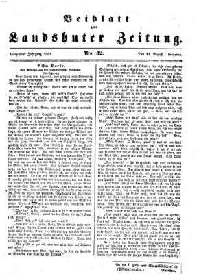 Landshuter Zeitung. Beiblatt zur Landshuter Zeitung (Landshuter Zeitung) Montag 11. August 1862