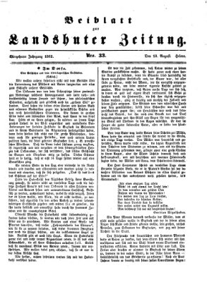 Landshuter Zeitung. Beiblatt zur Landshuter Zeitung (Landshuter Zeitung) Montag 18. August 1862