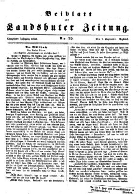 Landshuter Zeitung. Beiblatt zur Landshuter Zeitung (Landshuter Zeitung) Montag 1. September 1862