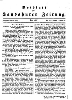 Landshuter Zeitung. Beiblatt zur Landshuter Zeitung (Landshuter Zeitung) Montag 10. November 1862