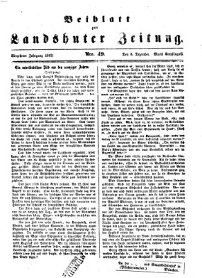 Landshuter Zeitung. Beiblatt zur Landshuter Zeitung (Landshuter Zeitung) Montag 8. Dezember 1862