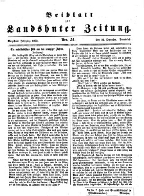 Landshuter Zeitung. Beiblatt zur Landshuter Zeitung (Landshuter Zeitung) Montag 22. Dezember 1862