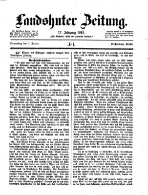 Landshuter Zeitung Donnerstag 1. Januar 1863