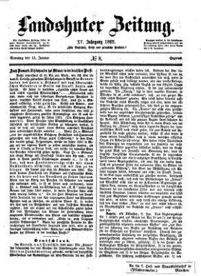 Landshuter Zeitung Sonntag 11. Januar 1863