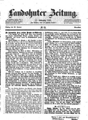 Landshuter Zeitung Freitag 16. Januar 1863