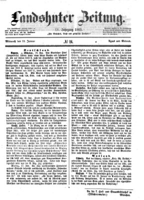 Landshuter Zeitung Mittwoch 21. Januar 1863