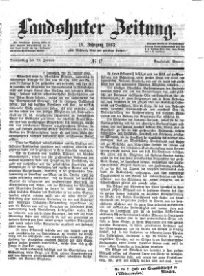 Landshuter Zeitung Donnerstag 22. Januar 1863