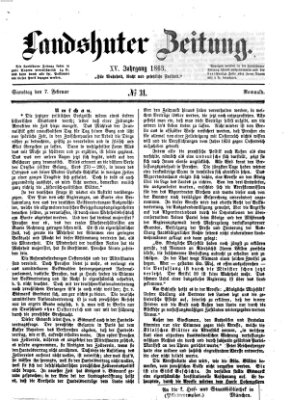 Landshuter Zeitung Samstag 7. Februar 1863