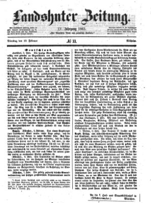 Landshuter Zeitung Dienstag 10. Februar 1863