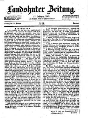 Landshuter Zeitung Dienstag 17. Februar 1863