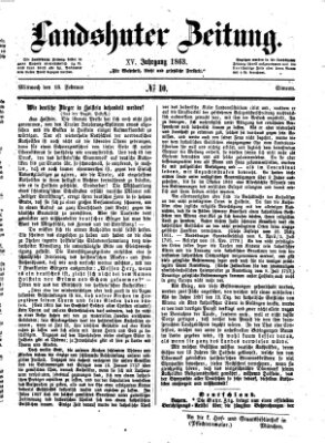 Landshuter Zeitung Mittwoch 18. Februar 1863