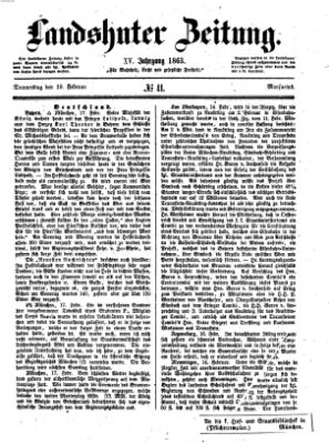 Landshuter Zeitung Donnerstag 19. Februar 1863