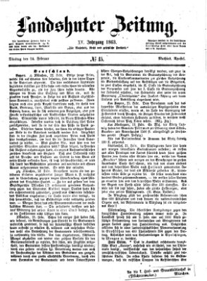 Landshuter Zeitung Dienstag 24. Februar 1863