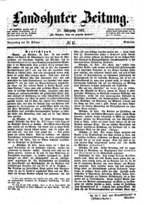 Landshuter Zeitung Donnerstag 26. Februar 1863