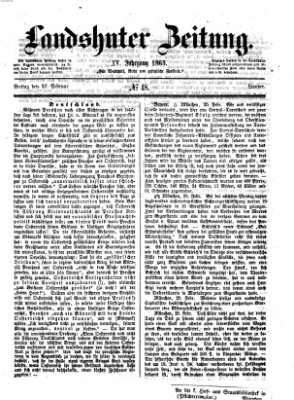 Landshuter Zeitung Freitag 27. Februar 1863