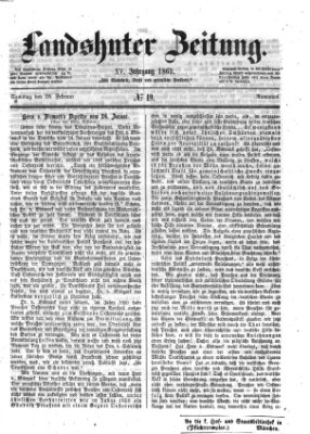 Landshuter Zeitung Samstag 28. Februar 1863