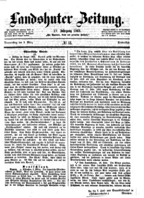 Landshuter Zeitung Donnerstag 5. März 1863