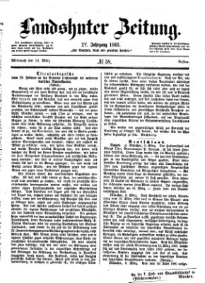 Landshuter Zeitung Mittwoch 11. März 1863