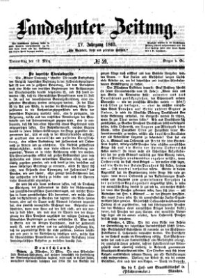 Landshuter Zeitung Donnerstag 12. März 1863