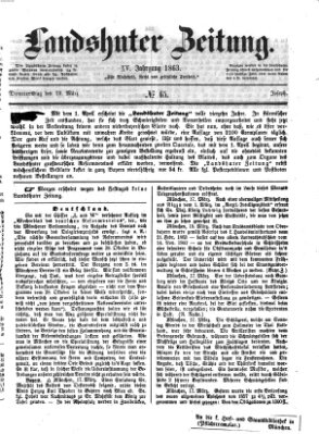 Landshuter Zeitung Donnerstag 19. März 1863