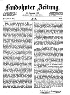 Landshuter Zeitung Freitag 27. März 1863