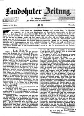 Landshuter Zeitung Dienstag 31. März 1863