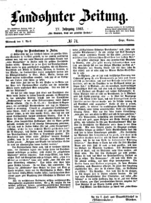 Landshuter Zeitung Mittwoch 1. April 1863