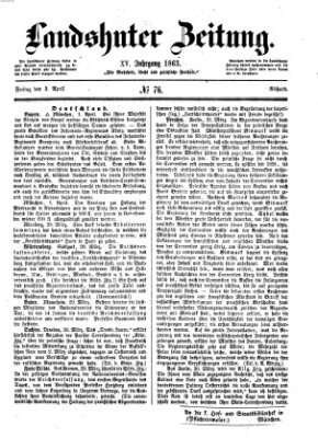 Landshuter Zeitung Freitag 3. April 1863