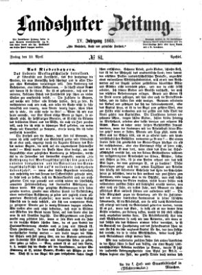 Landshuter Zeitung Freitag 10. April 1863