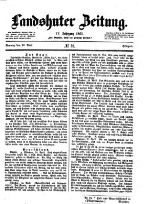 Landshuter Zeitung Sonntag 26. April 1863