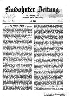 Landshuter Zeitung Mittwoch 6. Mai 1863