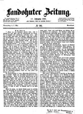 Landshuter Zeitung Donnerstag 7. Mai 1863