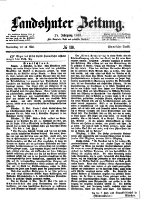 Landshuter Zeitung Donnerstag 14. Mai 1863