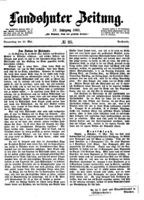 Landshuter Zeitung Donnerstag 21. Mai 1863