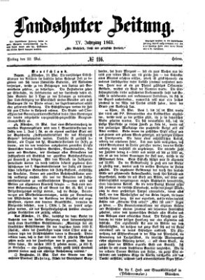 Landshuter Zeitung Freitag 22. Mai 1863