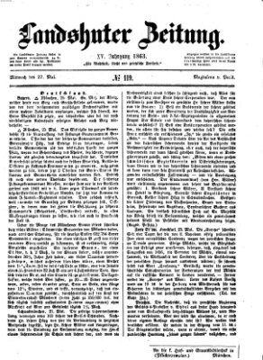 Landshuter Zeitung Mittwoch 27. Mai 1863