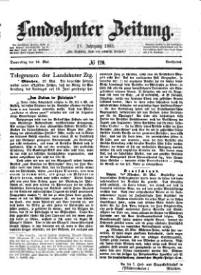 Landshuter Zeitung Donnerstag 28. Mai 1863