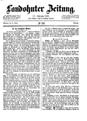 Landshuter Zeitung Dienstag 9. Juni 1863