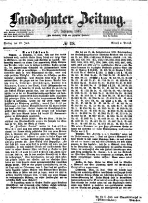 Landshuter Zeitung Freitag 19. Juni 1863